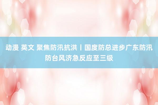 动漫 英文 聚焦防汛抗洪丨国度防总进步广东防汛防台风济急反应至三级