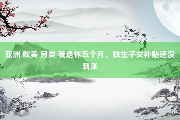 亚洲 欧美 另类 我退休五个月，独生子女补贴还没到账