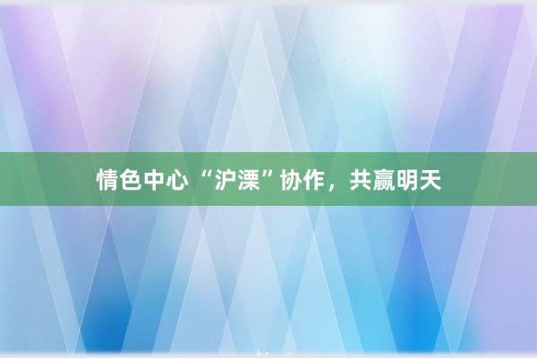 情色中心 “沪溧”协作，共赢明天