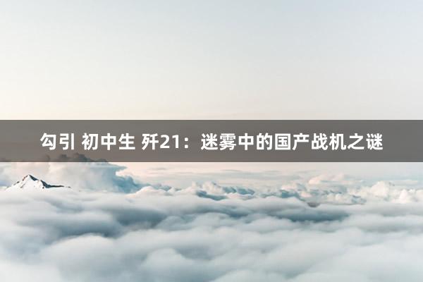 勾引 初中生 歼21：迷雾中的国产战机之谜