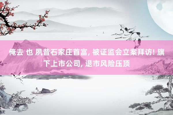俺去 也 夙昔石家庄首富, 被证监会立案拜访! 旗下上市公司, 退市风险压顶