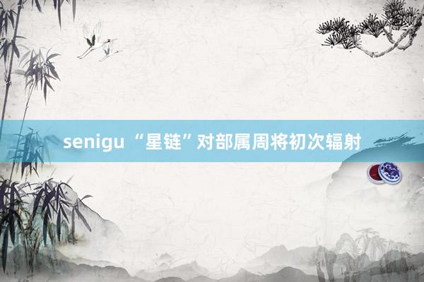senigu “星链”对部属周将初次辐射