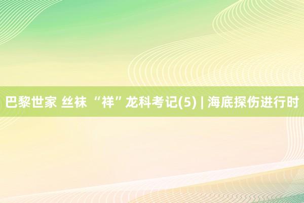 巴黎世家 丝袜 “祥”龙科考记(5) | 海底探伤进行时